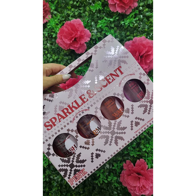 SET PINK SPARKLE & SENT (2 MINI FRAGANCIAS SHIMMER + 2 CLÁSICAS)