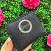 BILLETERA NEGRA MONOGRAMA CON LOGO BRILLOS PEQUEÑA