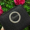 BILLETERA NEGRA MONOGRAMA CON LOGO BRILLOS PEQUEÑA