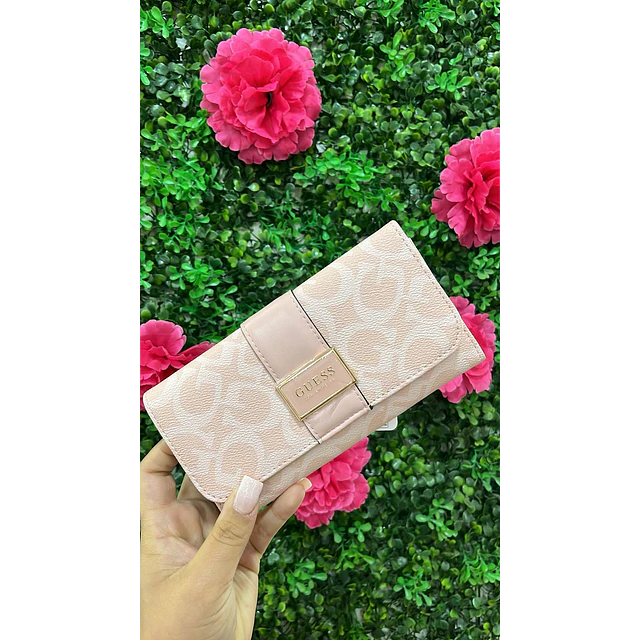 BILLETERA GUESS LARGA ROSADA