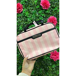 COSMETIQUERO VIAJE VS ROSADO CON RAYAS
