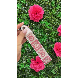LLAVERO VS BRILLOS ROSADO/BLANCO