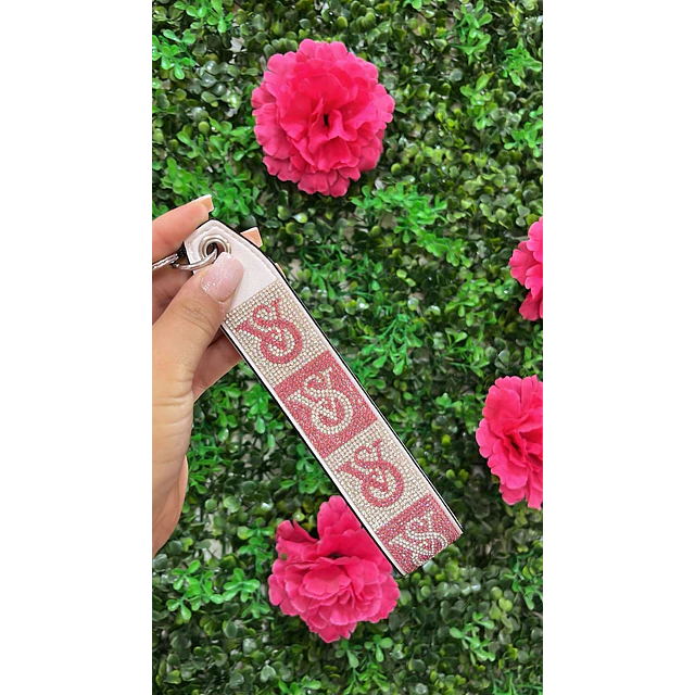 LLAVERO VS BRILLOS ROSADO/BLANCO