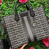 TOTE JUICY GRIS C/ NEGRO LINEA VERTICAL AL CENTRO