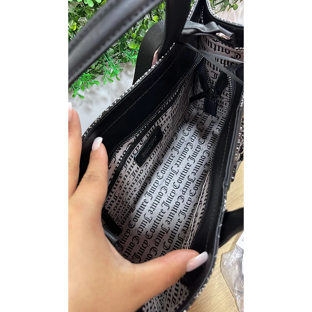 TOTE JUICY GRIS C/ NEGRO LINEA VERTICAL AL CENTRO