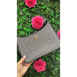 CARTERA DE HOMBRO GUESS GRIS C/NEGRO