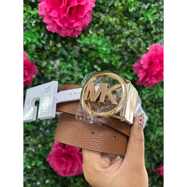 CINTURON MK TALLA M REVERSIBLE VAINILLA MONOGRAMO/CAFÉ