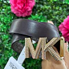 CINTURON MK REVERSIBLE CAFÉ LOGO MK BRILLANTE TALLA M