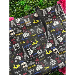 TOTE KARL NEGRO VARIOS DISEÑOS