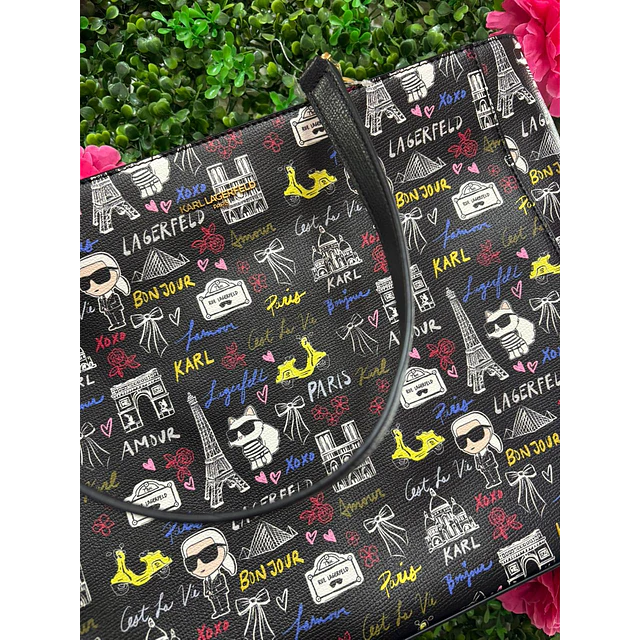 TOTE KARL NEGRO VARIOS DISEÑOS