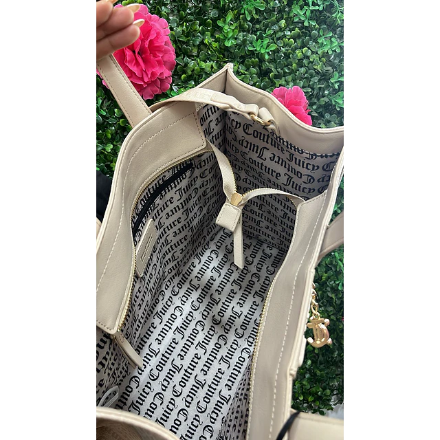 TOTE JUICY BEIGE/NUDE LINEA VERTICAL AL CENTRO