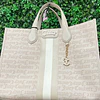 TOTE JUICY BEIGE/NUDE LINEA VERTICAL AL CENTRO