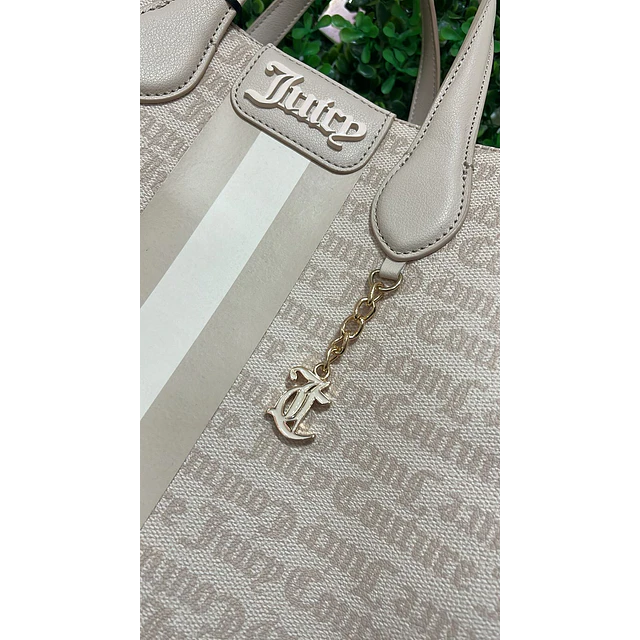 TOTE JUICY BEIGE/NUDE LINEA VERTICAL AL CENTRO