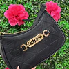 CARTEA LUNA GUESS NEGRA LOGO DORADO DOBLE CORREA
