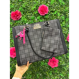 TOTE STEVE MADDEN + ESTUCHE DETALLE LAZO ROSADO