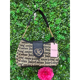 CARTERA DE HOMBRO LUNA LUICY CAFÉ BROCHE CORAZÓN