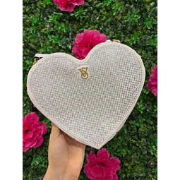 CROSSBODY VS CORAZÓN BLANCO CON BRILLOS