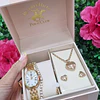 RELOJ POLO + CADENA Y AROS CORAZÓN