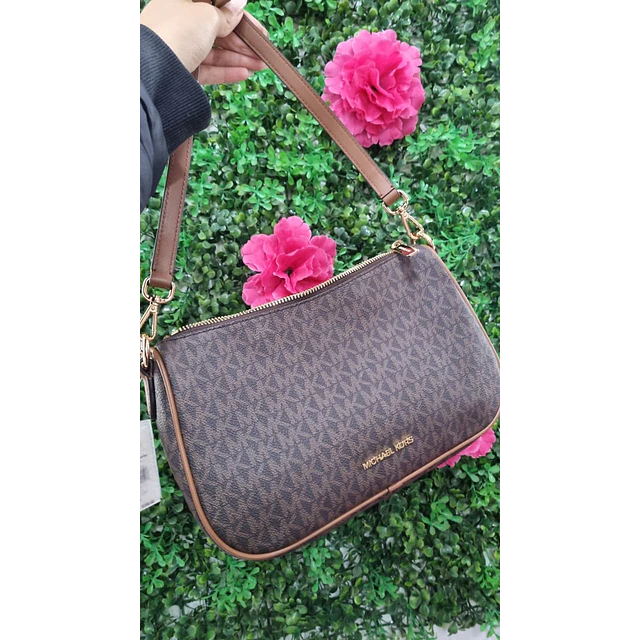 CARTERA MK CAFE CORREA LARGA + CORREA DE CADENA CORTA