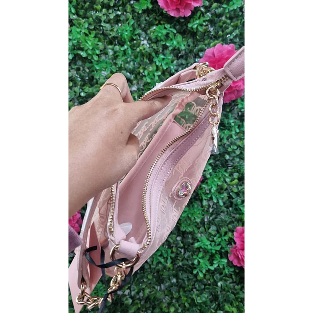 CARTERA DE HOMBRO JUICY ROSA TRANSPARENTE