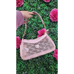 CARTERA DE HOMBRO JUICY ROSA TRANSPARENTE