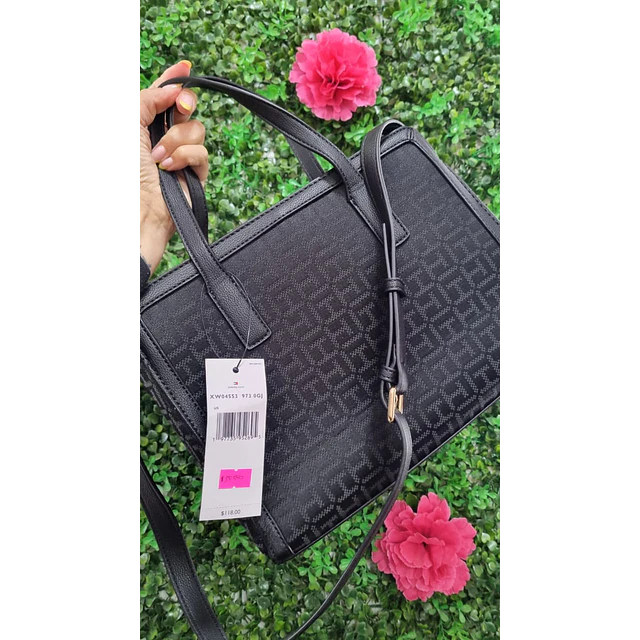 CARTERA TOMMY HILFIGER NEGRA MONOGRAMO