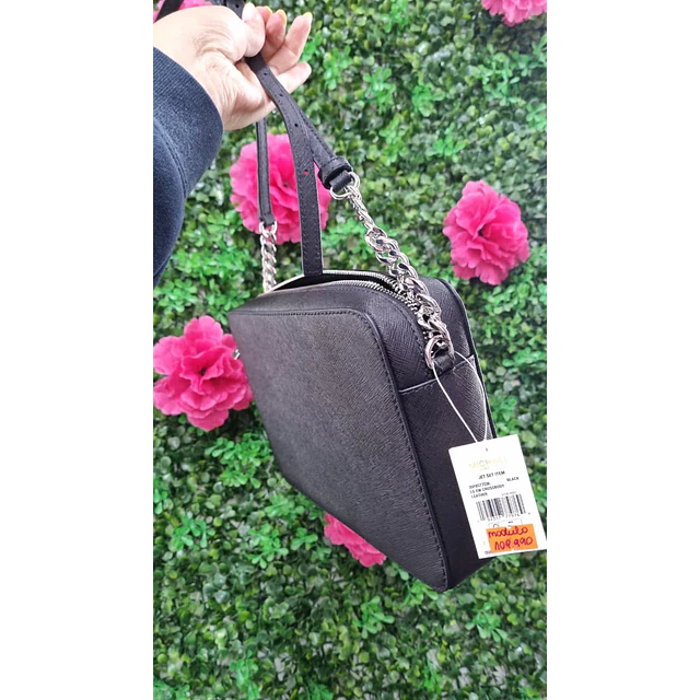 CROSSBODY MK RECTANGULAR NEGRO LISO (MODULO)