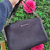 CROSSBODY MK RECTANGULAR NEGRO LISO (MODULO)