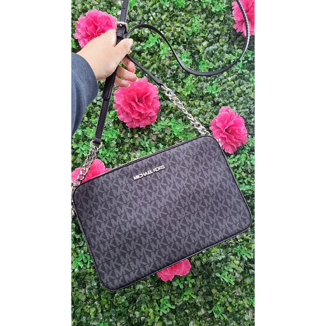 CROSSBODY MK RECTANGULAR NEGRO MONOGRAMO (MODULO)