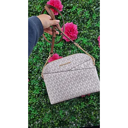 CROSSBODY MK OVALADO VAINILLA/CAFÉ (MODULO)