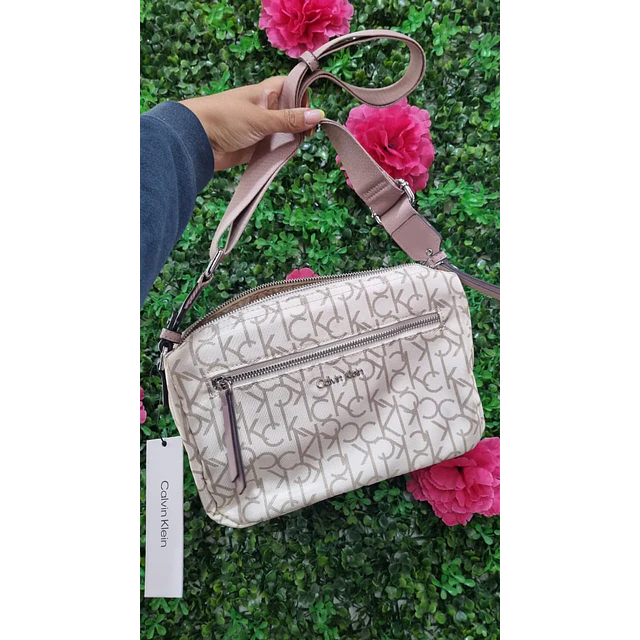CROSSBODY CK BLANCO C/ ROSA (MODULO)