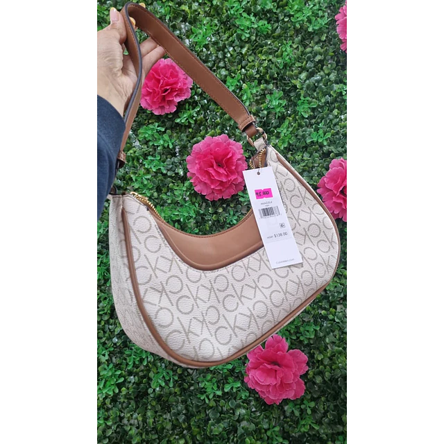CARTERA DE HOMBRO CALVIN KLEIN VAINILLA + CAFÉ