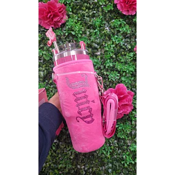 VASO JUICY FUNDA ROSADA JUICY BRILLOS
