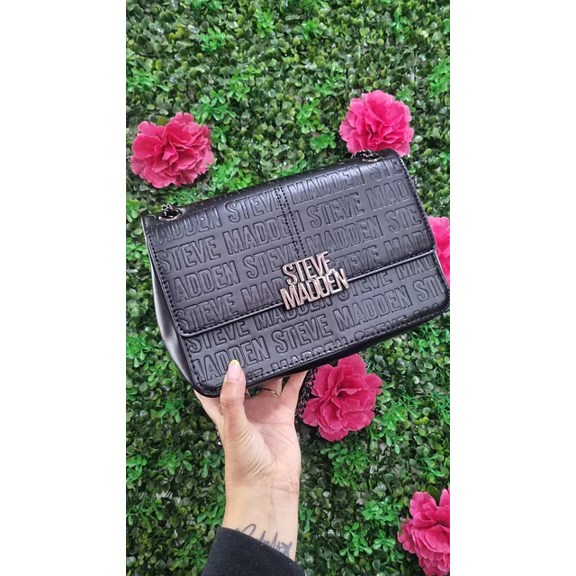 CROSSBODY SM NEGRO MONOGRAMO CADENAS NEGRAS