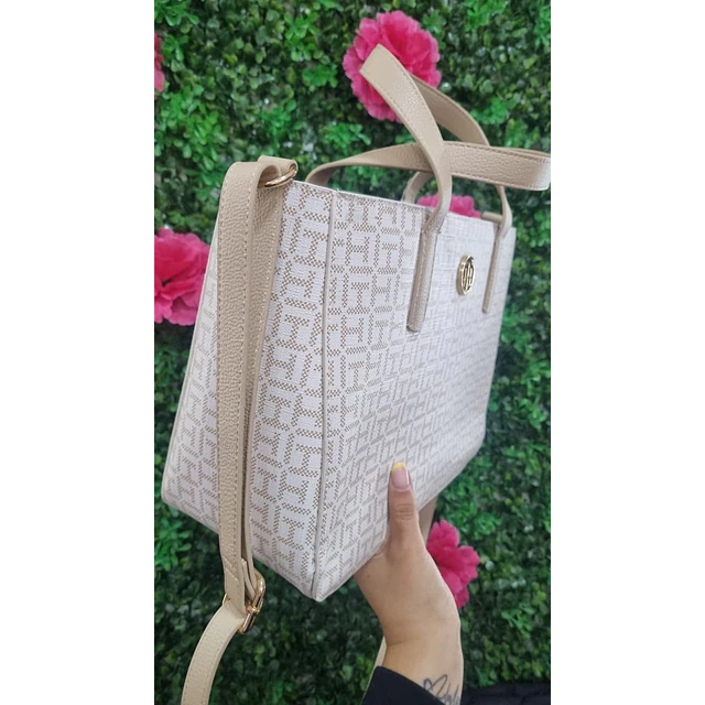 TOTE MEDIANO TOMMY HILFIGER VAINILLA