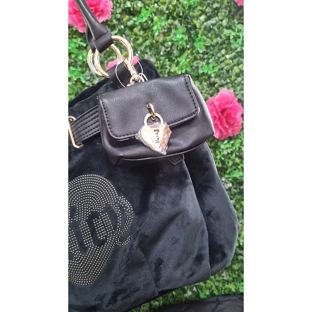 TOTE MEDIANO JUICY CORAZON BRILLOS MONEDERO BOLSITO