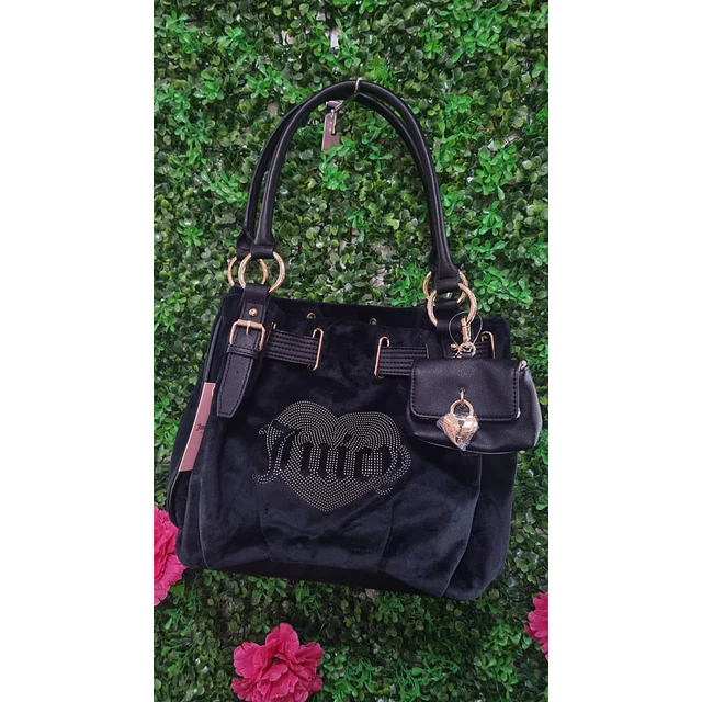 TOTE MEDIANO JUICY CORAZON BRILLOS MONEDERO BOLSITO