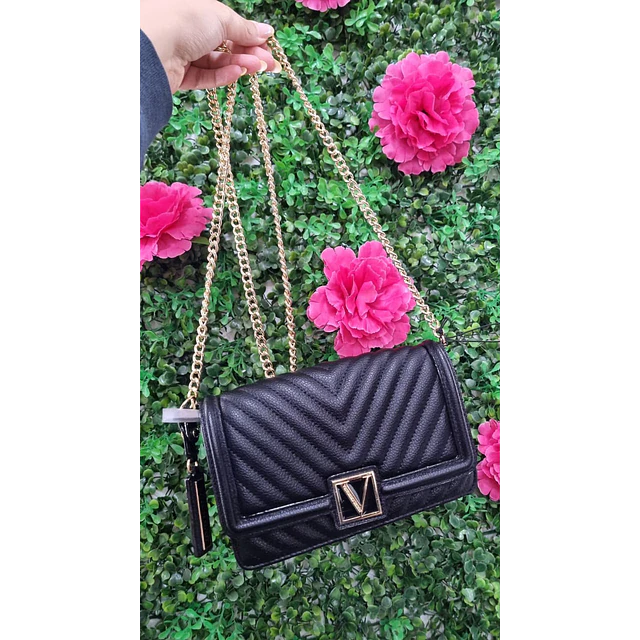 CROSSBODY VS NEGRO CON TAPA LOGO V