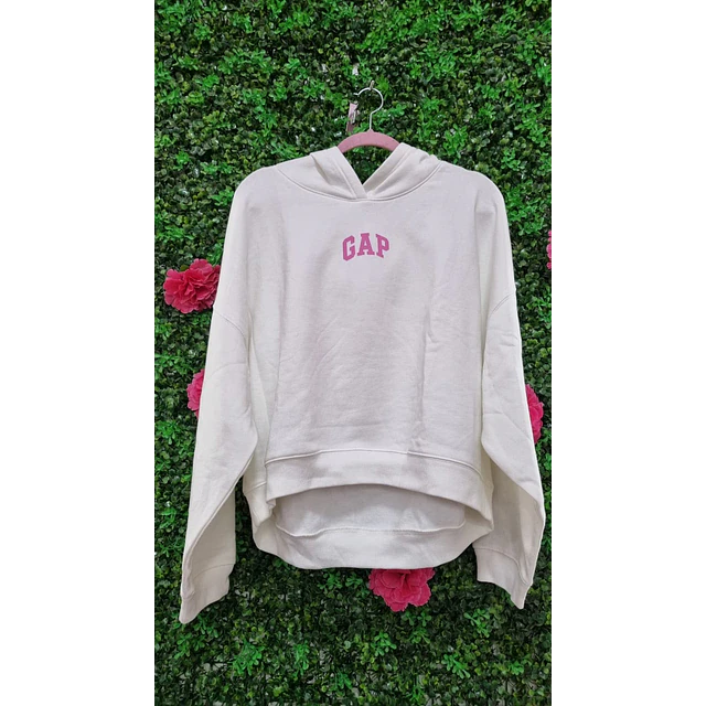 POLERON GAP VIRAL OUTLET BLANCO TALLA L