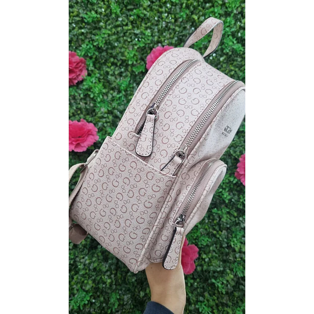 MOCHILA GUESS ROSA DOBLE CIERRE