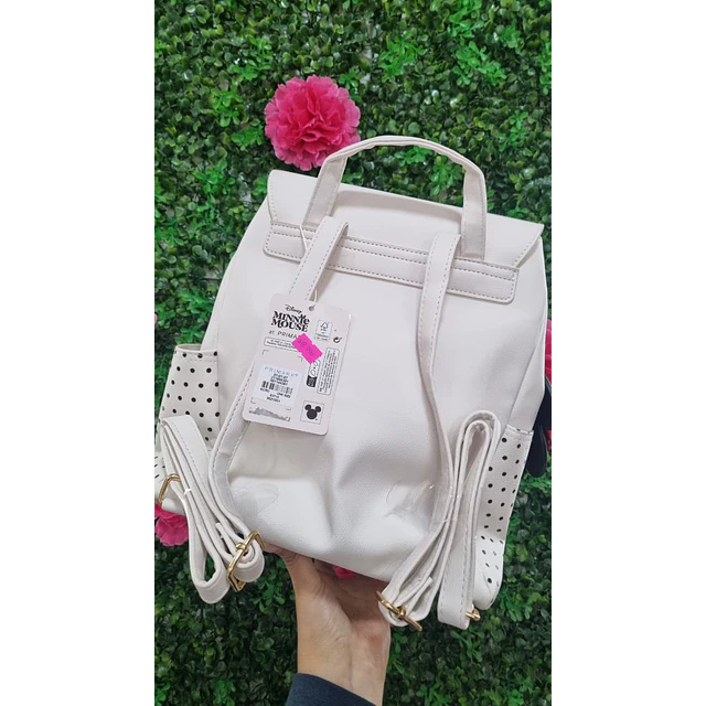 MOCHILA DISNEY MINI BLANCA CON BROCHE