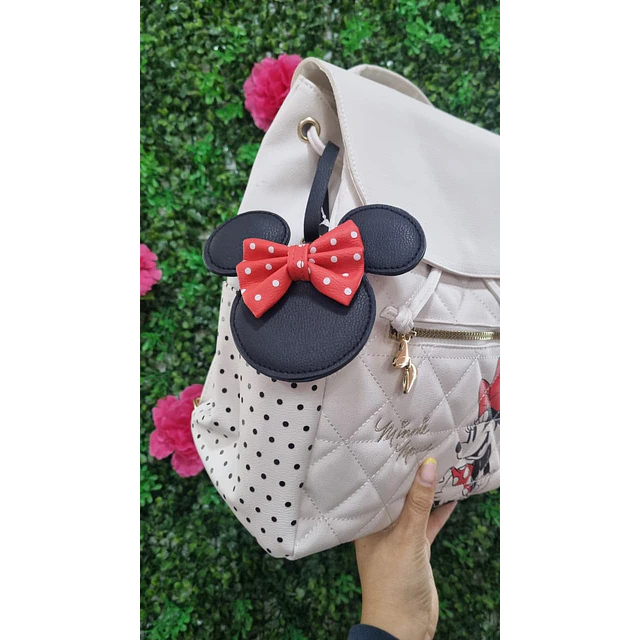 MOCHILA DISNEY MINI BLANCA CON BROCHE