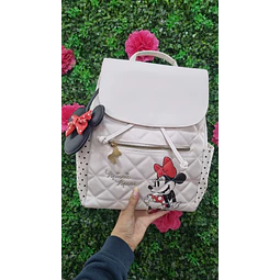 MOCHILA DISNEY MINI BLANCA CON BROCHE