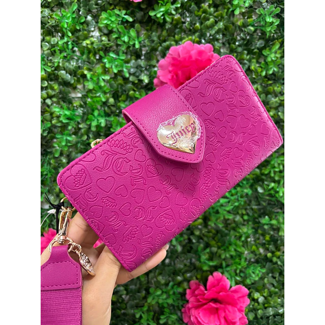 BILLETERA FUCSIA LARGA JUICY CON BROCHE