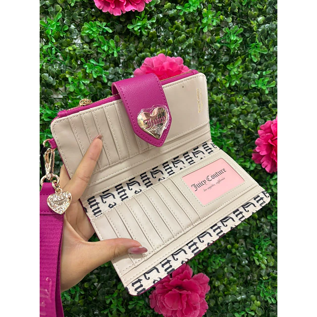 BILLETERA FUCSIA LARGA JUICY CON BROCHE