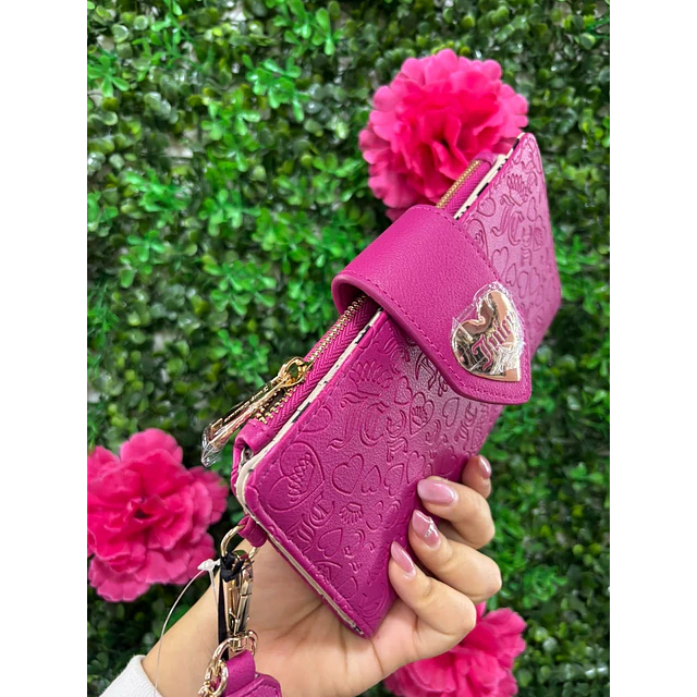 BILLETERA FUCSIA LARGA JUICY CON BROCHE