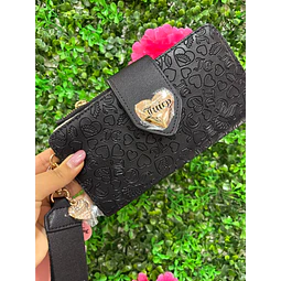 BILLETERA NEGRA LARGA JUICY CON BROCHE