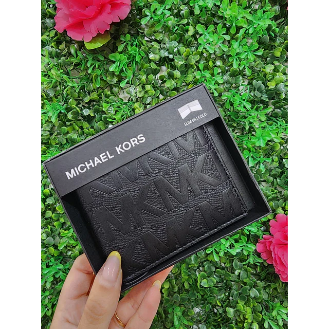 BILLETERA MK NEGRA MONOGRAMO