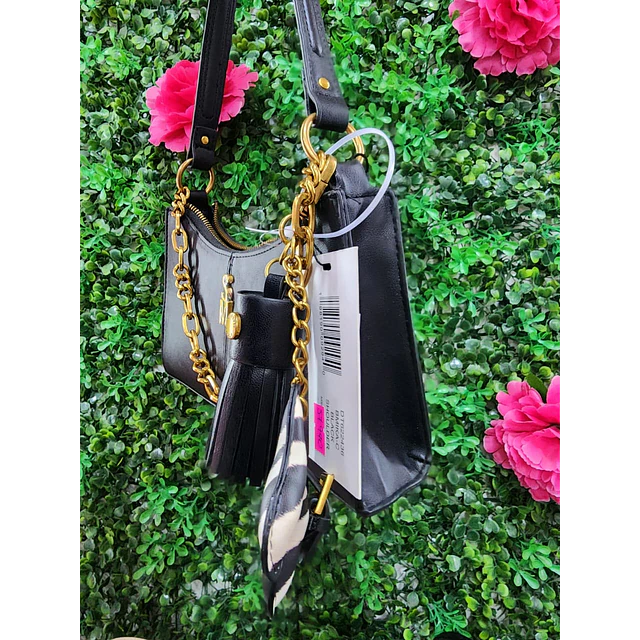 CARTERA DE HOMBRO SM NEGRA DETALLE PERRITO