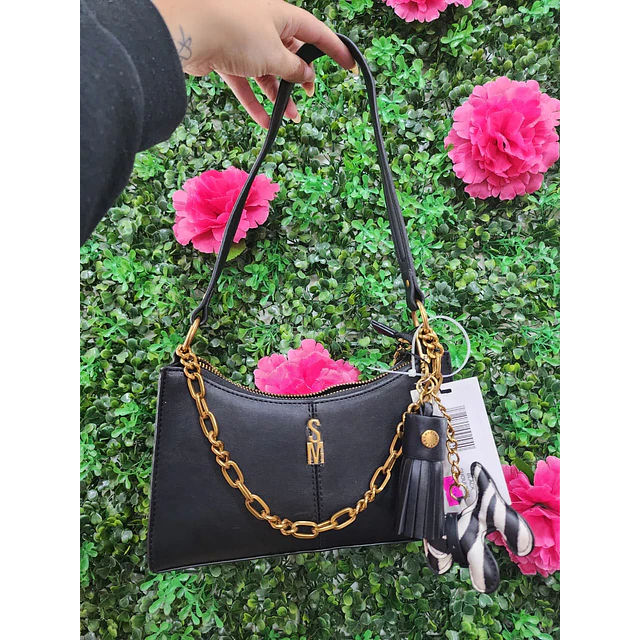 CARTERA DE HOMBRO SM NEGRA DETALLE PERRITO
